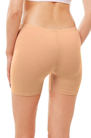 Özkan 26591 3'lü Paket Kadın Pamuklu Likralı Süprem Esnek Rahat Ara Boy Diz Üstü Kısa Tayt Şort Boxer