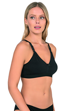 Kompedan 428 Kadın Pamuklu Esnek Rahat Balensiz Telsiz Dolgusuz Boş Kap Lohusa Emzirme Sütyeni