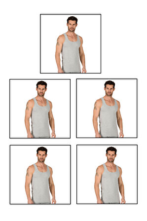 Özkan 11407 5'li Paket Erkek %100 Pamuklu Süprem Esnek Rahat Kalın Askılı Örme Atlet