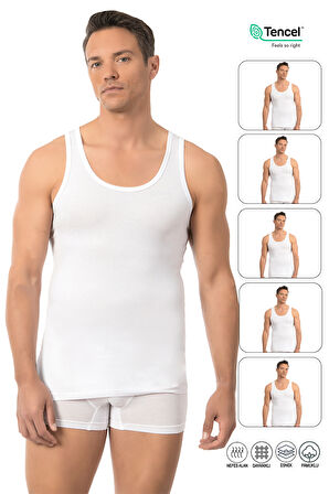 Özkan 10852 5'li Paket Erkek Premium Kumaş Pamuklu Modal Esnek Rahat Kalın Askılı Atlet