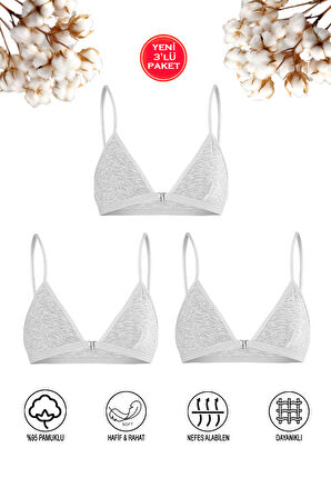 Özkan 0923 3'lü Paket Kız Çocuk %95 Pamuklu Süprem Likralı Esnek Rahat Kapsız Pedsiz Alıştırma Sütyeni İnce Askılı Yarım Atlet Büstiyer;