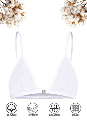 Özkan 0923 Kız Çocuk %95 Pamuklu Süprem Likralı Esnek Rahat Kapsız Pedsiz Alıştırma Sütyeni İnce Askılı Yarım Atlet Büstiyer