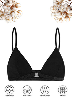 Özkan 0923 Kız Çocuk %95 Pamuklu Süprem Likralı Esnek Rahat Kapsız Pedsiz Alıştırma Sütyeni İnce Askılı Yarım Atlet Büstiyer