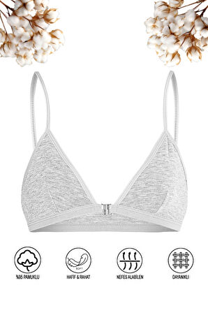 Özkan 0923 Kız Çocuk %95 Pamuklu Süprem Likralı Esnek Rahat Kapsız Pedsiz Alıştırma Sütyeni İnce Askılı Yarım Atlet Büstiyer