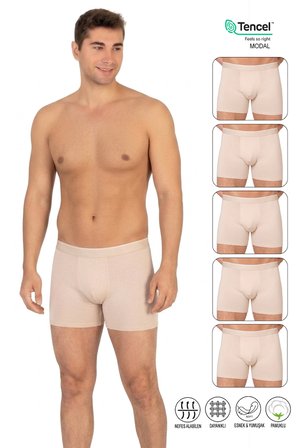 Özkan 11256 5'li Paket Erkek Premium Kumaş Modal Pamuklu Esnek Yumuşak Boxer Şort