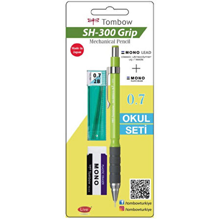 Tombow SH-300 Grip 0,7mm Limon Versatil Kalem Okul Seti GR51