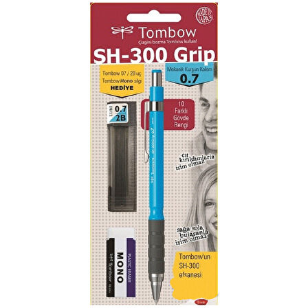 Tombow SH-300 Grip 0,7mm Mavi Versatil Kalem Okul Seti GR43