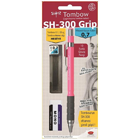 Tombow SH-300 Grip 0,7mm Pembe Versatil Kalem Okul Seti GR81
