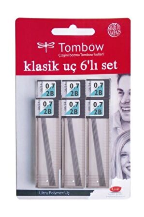 Tombow Min Klasik Mono Lead 2B Kalem Ucu 0.7 mm 6 Tüp