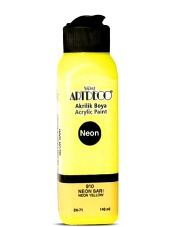 Artdeco Akrilik Boya 140 ml Neon Sarı - 4 adet
