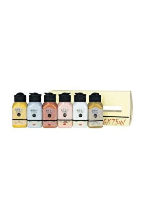 Artdeco Akrilik Boya 6x75ml Set - Metalik Renkler