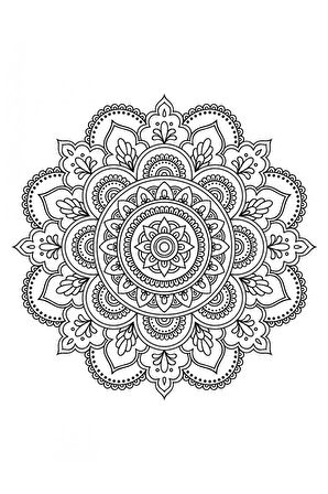 Artdeco 30X40 Cm Desenli Tuval Mandala 1