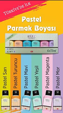 Artdeco 6x75ml Su Bazlı Parmak Boyası Pastel Renkler