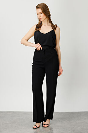 Moda İlgi Kadın Büyük Beden Süs Cep Detaylı Pantolon 3501 Siyah