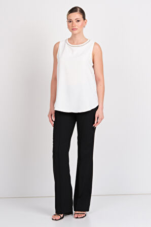 Moda İlgi Kadın Yüksek Bel İspanyol Paça Pantolon 4042 Siyah