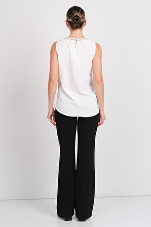 Moda İlgi Kadın Yüksek Bel İspanyol Paça Pantolon 4042 Siyah