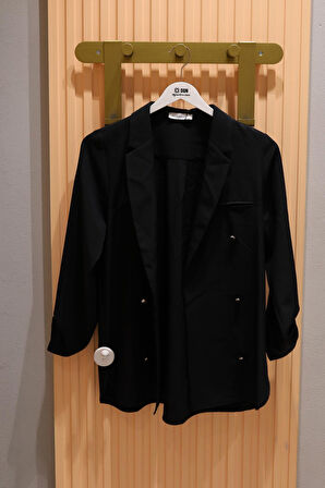 Modailgi Ilg241Ckt07604 Kadın Düğme Detaylı Astarsız Mono Yaka Ceket