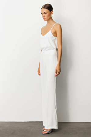 Moda İlgi Kadın Krep Pantolon 0007 Ekru