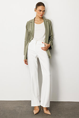 Moda İlgi Kadın Mono Yaka Safari Kol Beli Tünel Bağcıklı İçi Bluzlu İkili Tunik 5020 Haki