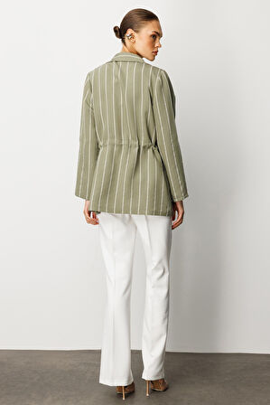 Moda İlgi Kadın Mono Yaka Safari Kol Beli Tünel Bağcıklı İçi Bluzlu İkili Tunik 5020 Haki