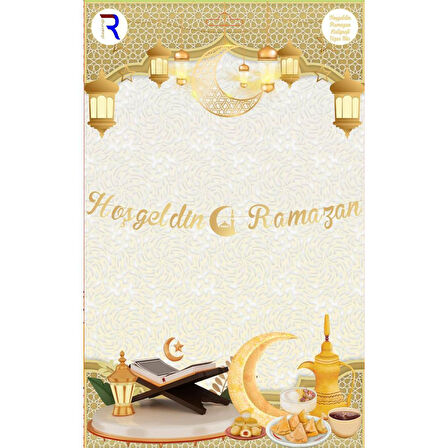 Lacivert Gold Hoşgeldin RamazanTemalı Süsleme Seti (Paket:4)
