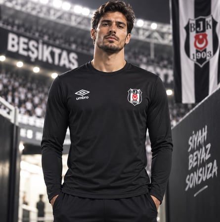 Beşiktaş S.K. Bjk Siyah Forma 26/27 Umbro Uzun Kol Erkek Forma