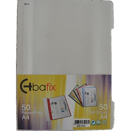 Bafix Telli Dosya Plastik Xl Beyaz A4