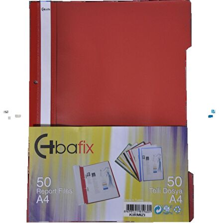 Bafix Telli Dosya Plastik Xl Kırmızı A4