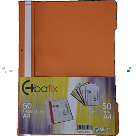 Bafix Telli Dosya Plastik Xl Turuncu A4