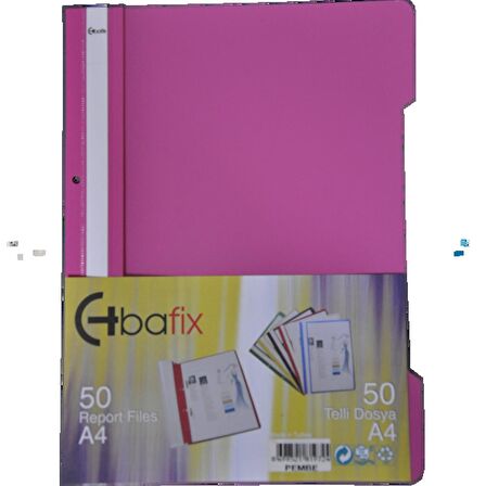 Bafix Telli Dosya Plastik Xl Pembe A4