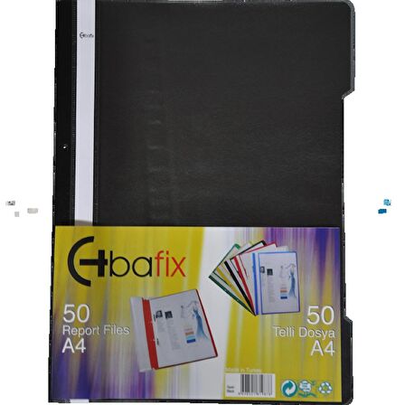 Bafix Telli Dosya Plastik Xl Siyah A4