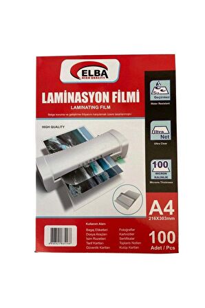 Elba Laminasyon Filmi A4 100 Mıc 100 Lü 216x303