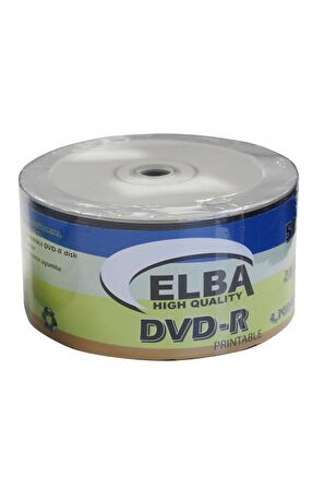 Elba Dvd-R 4,7GB-120MIN 50li 16X Printable Dvd-R Shrink