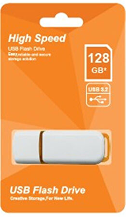 Elba 128GB Plastik Beyaz-Turuncu 3.2 USB Flash Bellek