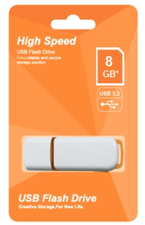 Elba 8GB Plastik Beyaz-Turuncu 3.2 USB Flash Bellek