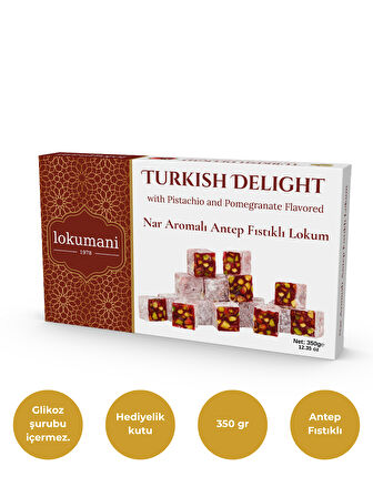 Nar Aromalı Antep Fıstıklı Lokum 350 Gr