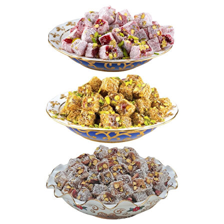 Çifte Kavrulmuş Antep Fıstıklı Karışık Lokum 250 Gr (Hindistan Cevizli - Narlı - Kadayıflı)