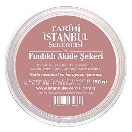 Fındıklı Akide Şekeri 150 Gr