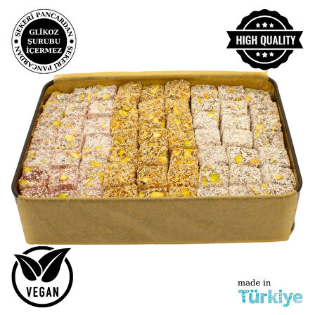 Karışık Çifte Kavrulmuş Antep Fıstıklı Lokum 500 Gr