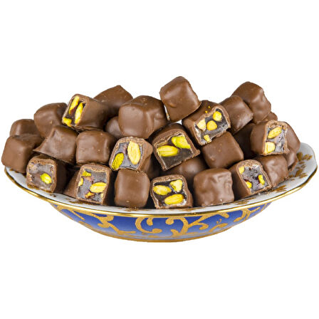 Çikolatalı Duble Antep Fıstıklı Lokum 150 Gr