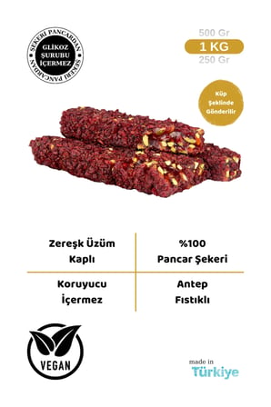 Zereşk Üzümü Kaplı Antep Fıstıklı Nar Aromalı Kral Lokum 1KG