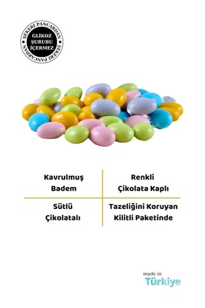 Renkli Çikolata Kaplı Badem Draje 150 Gr