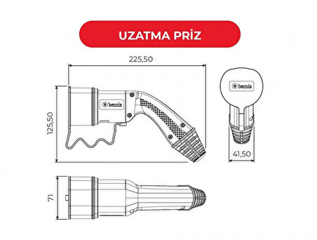 Elektrikli Araç 22kW Şarj Kablosu 5 Metre Type2 AC