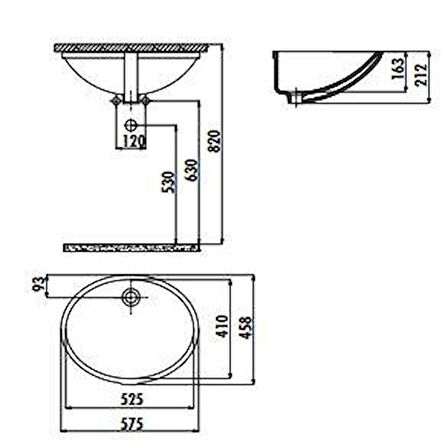 Creavit 40x52 cm Tezgah Altı Lavabo TP205