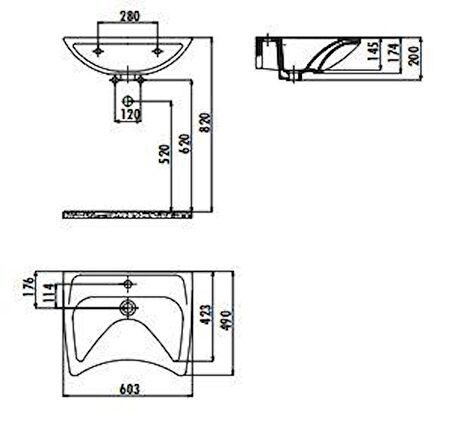 Creavit 50x60 cm Bedensel Engelli Duvara Monte Lavabo BD060