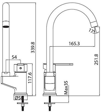 Creavit Vega VG8640 Gümüş Banyo Bataryası