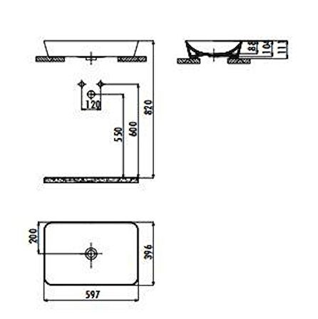 Creavit Ultra 60 cm Tezgah Üstü Çanak Lavabo UL060