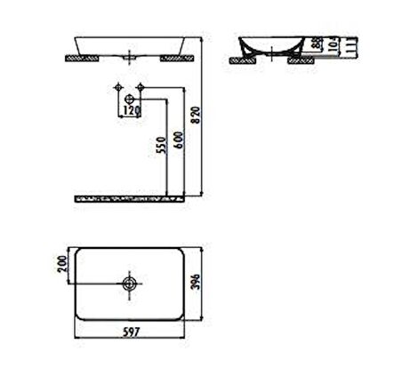 Creavit Ultra 60 cm Tezgah Üstü Çanak Lavabo (Cappucino Mat) UL060.F0000  