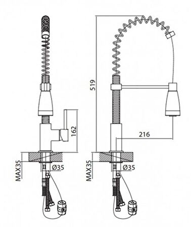 Creavit Mf9910L SİPİRALLİ Evye Mutfak Bataryası **SÜPER KALİTE**