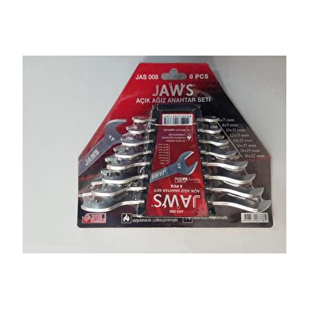Jaws Jas008 Açık Ağız Anahtar Seti 6-22 mm - 8 Parça